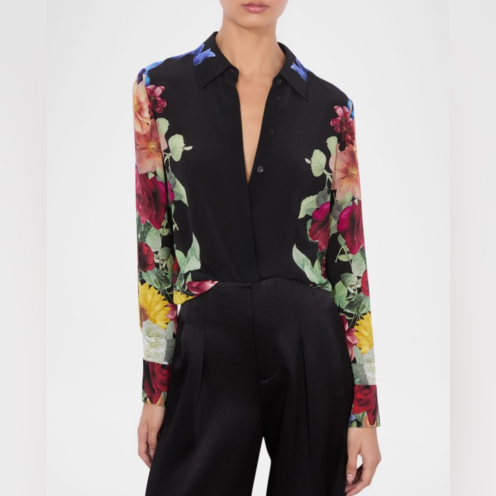 Alice + Olivia Brady Button-Front Top.